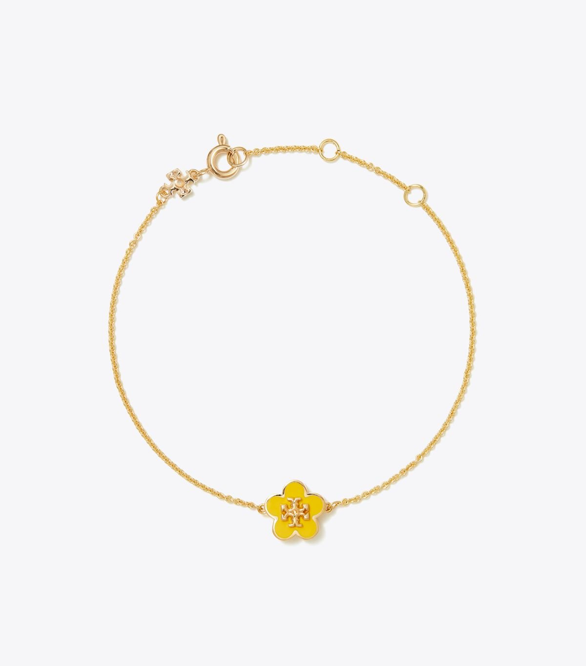 Gold / Yellow Tory Burch Kira Enamel Flower Women\'s Bracelet | OUTLET-21089649