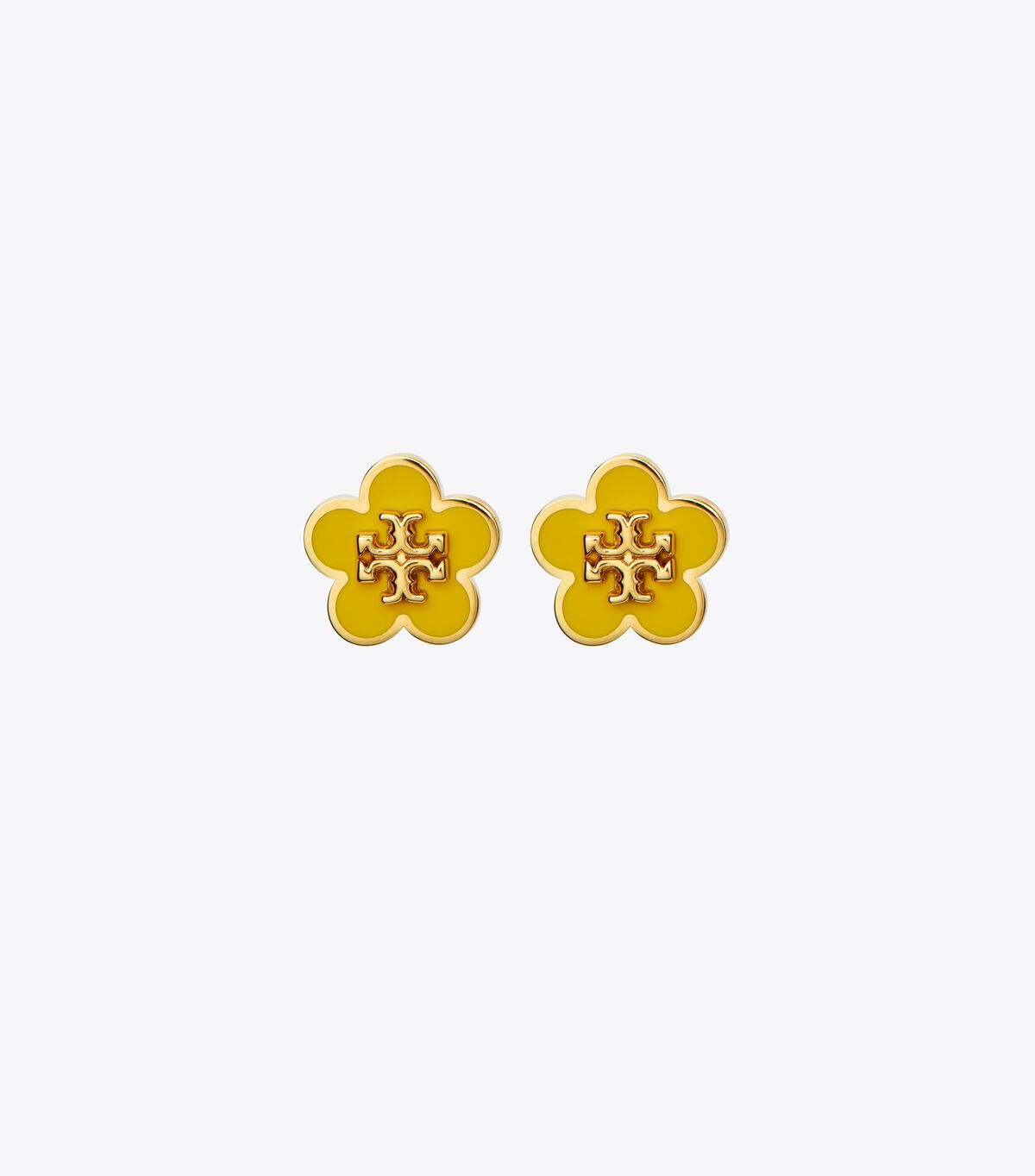 Gold / Yellow Tory Burch Kira Enamel Flower Stud Women\'s Earrings | OUTLET-29680179