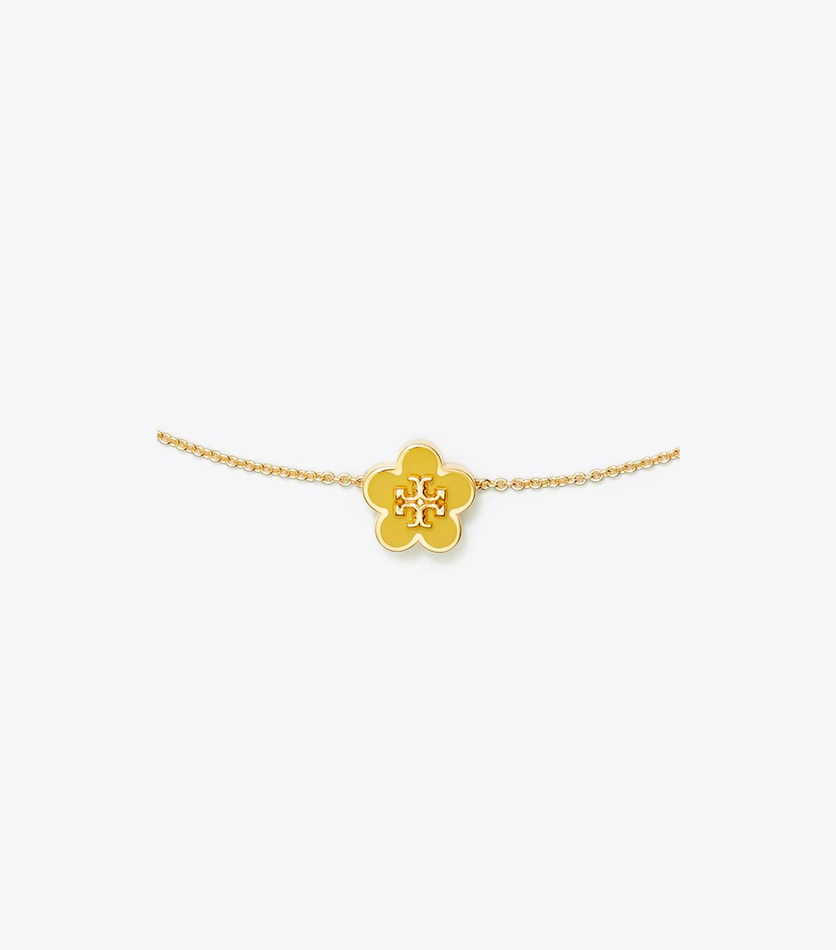 Gold / Yellow Tory Burch Kira Enamel Flower Pendant Women's Necklace | OUTLET-81579209