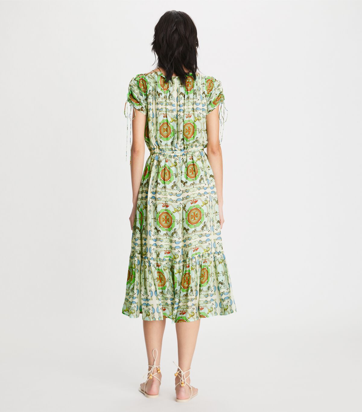 Green Tory Burch Printed Silk Women's Dress | OUTLET-75462319