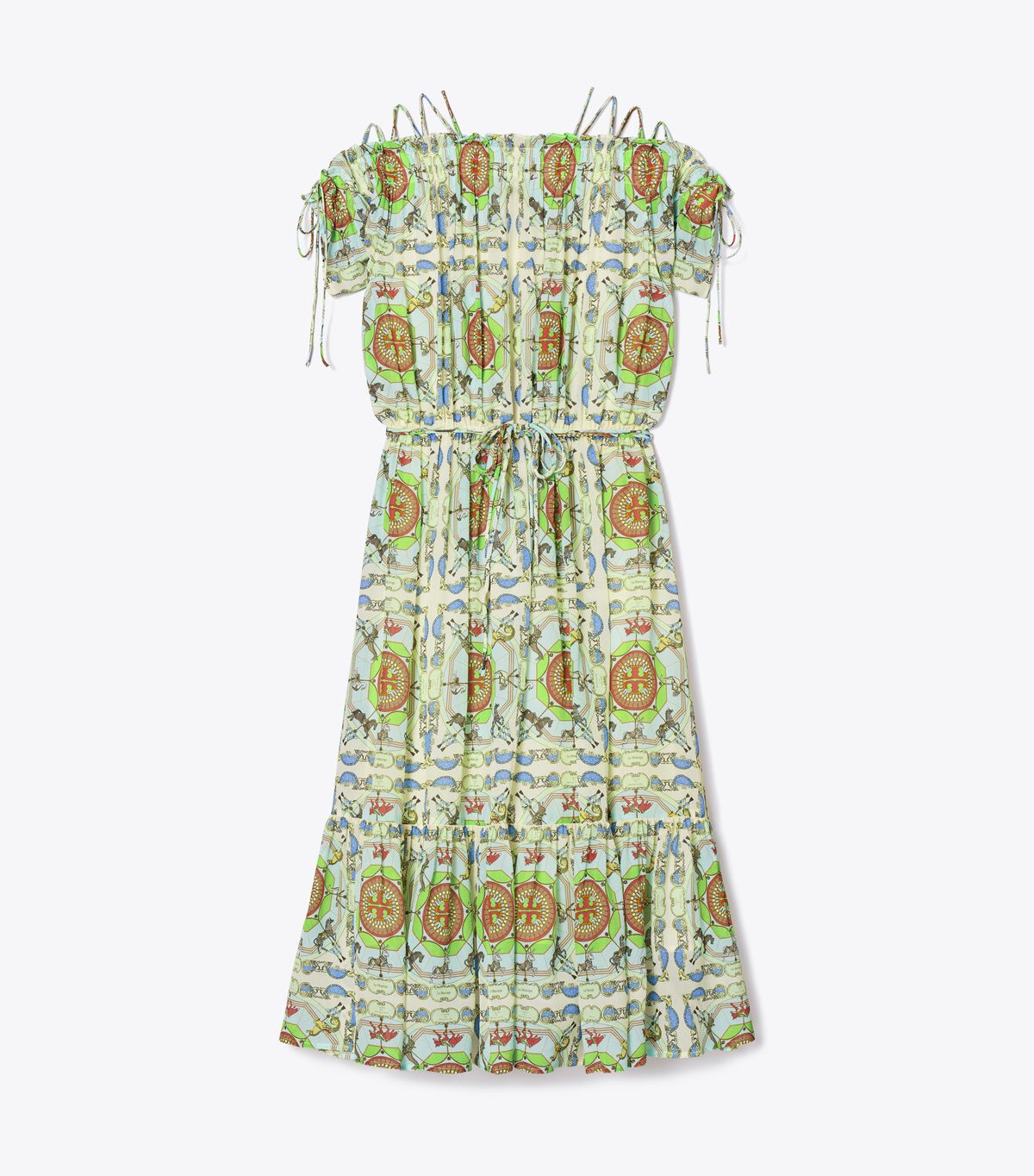 Green Tory Burch Printed Silk Women\'s Dress | OUTLET-75462319