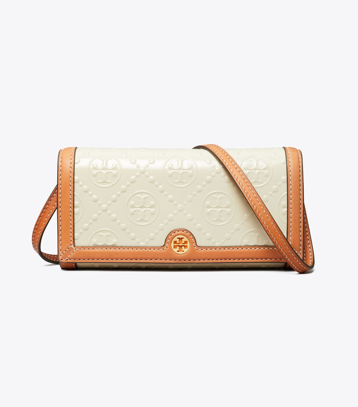 Khaki Tory Burch T Monogram Patent Women's Crossbody Bags | OUTLET-57491839