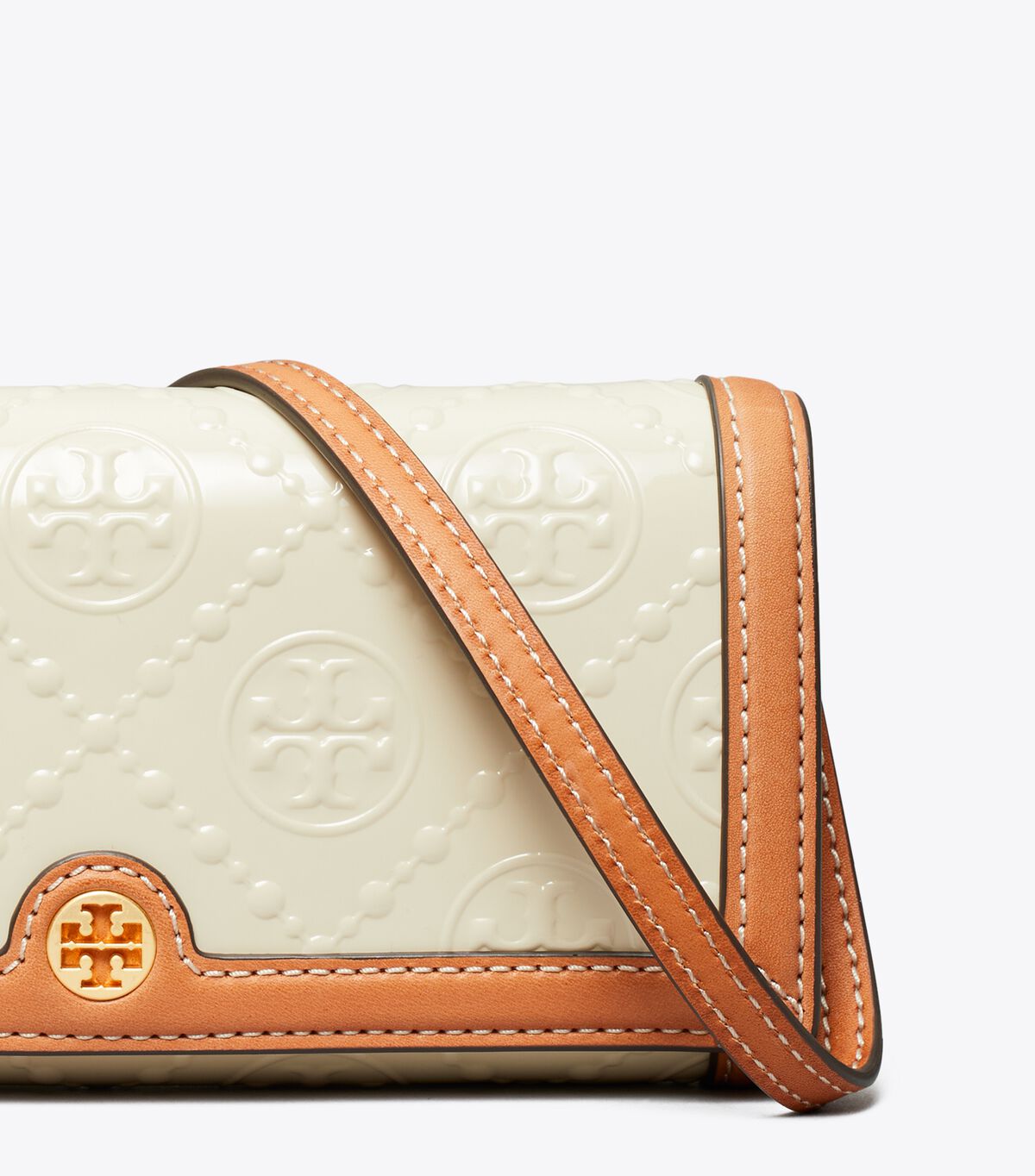 Khaki Tory Burch T Monogram Patent Women's Crossbody Bags | OUTLET-57491839