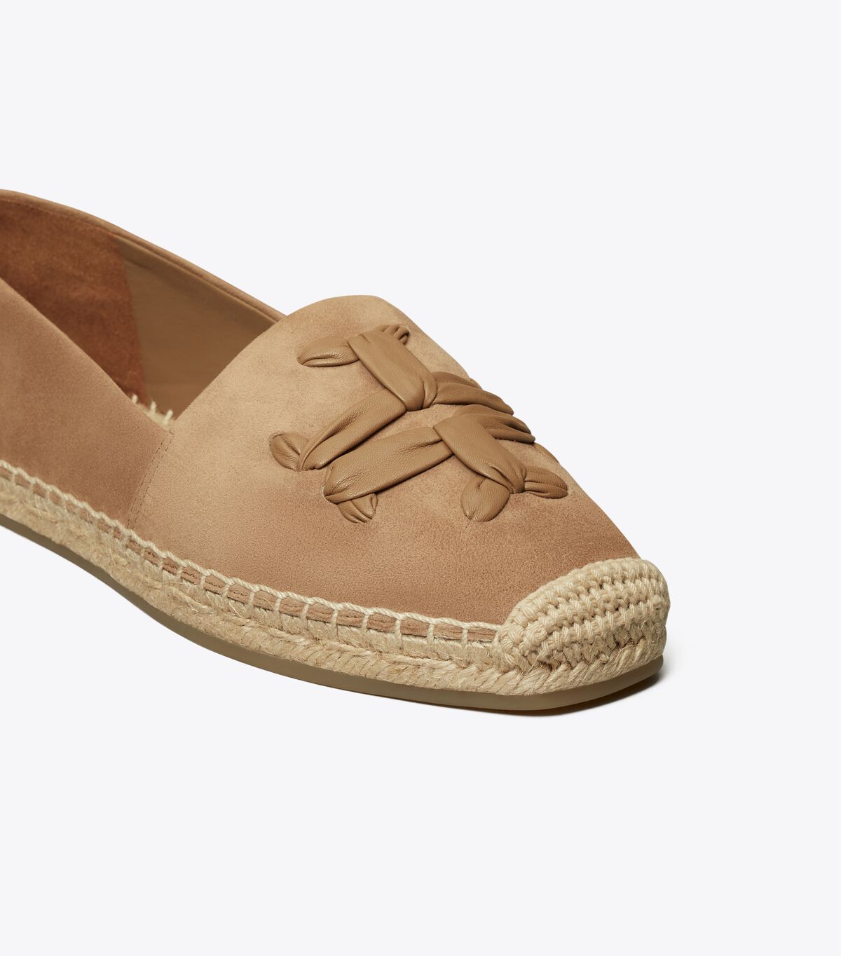 Khaki Tory Burch Woven Double T Aline Women's Ballet Flats | OUTLET-95614729