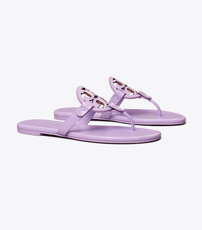 Lavender Tory Burch Miller Soft Patent Leather Women\'s Sandals | OUTLET-82159739