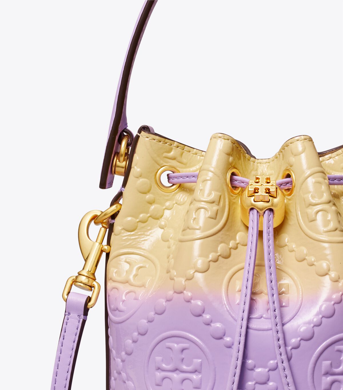 Lavender Tory Burch Mini T Monogram Dip-dye Women's Bucket Bags | OUTLET-59613709