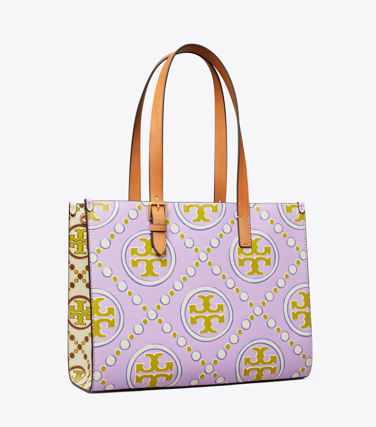 Lavender / White Tory Burch Small T Monogram Women\'s Tote Bags | OUTLET-20645989