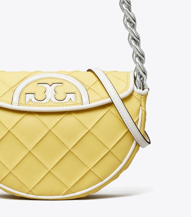 Lemon / White Tory Burch Fleming Soft Women's Mini Bag | OUTLET-28165499