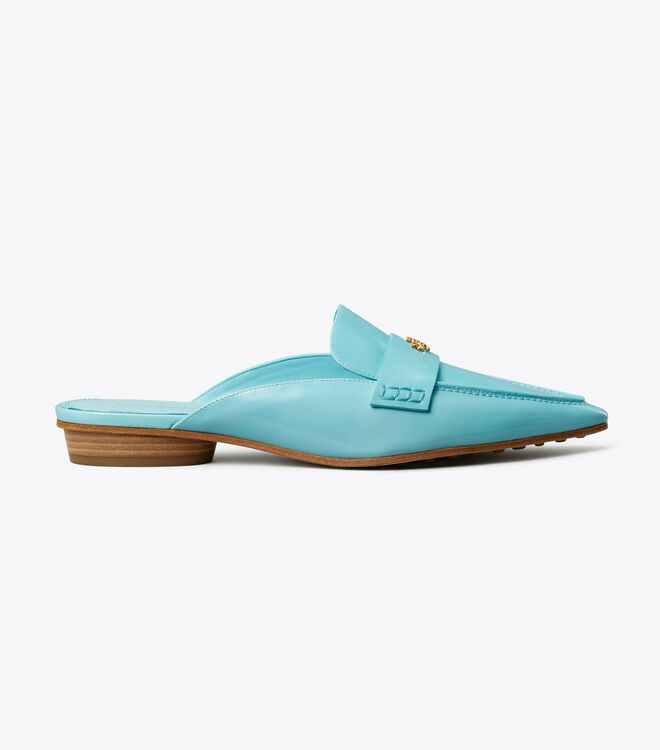 Light Blue Tory Burch Pointed Backless Women's Loafers | OUTLET-65478219