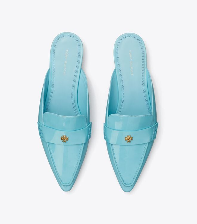 Light Blue Tory Burch Pointed Backless Women's Loafers | OUTLET-65478219