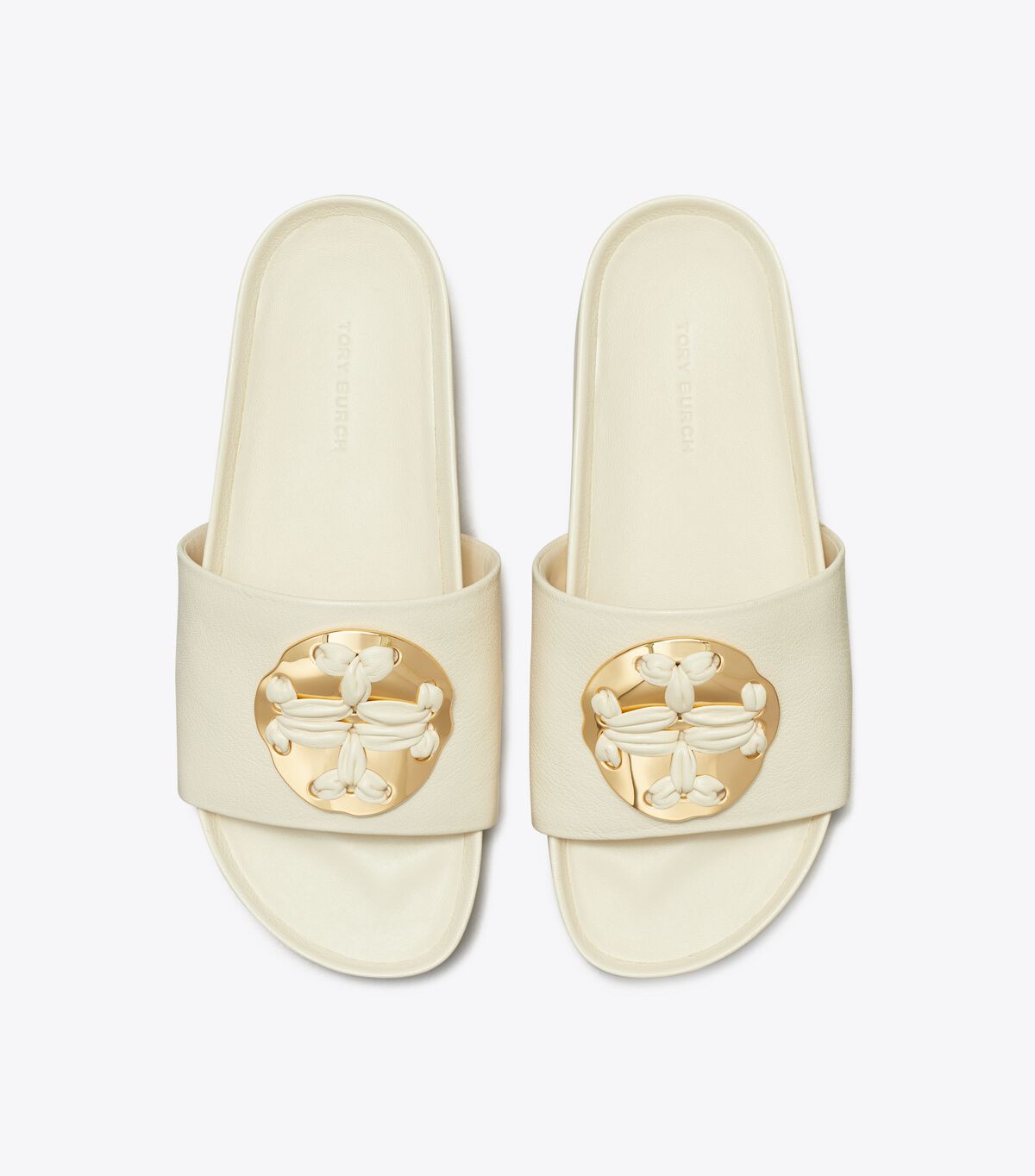 Light Cream Tory Burch Woven Double T Women's Sandals | OUTLET-07684519