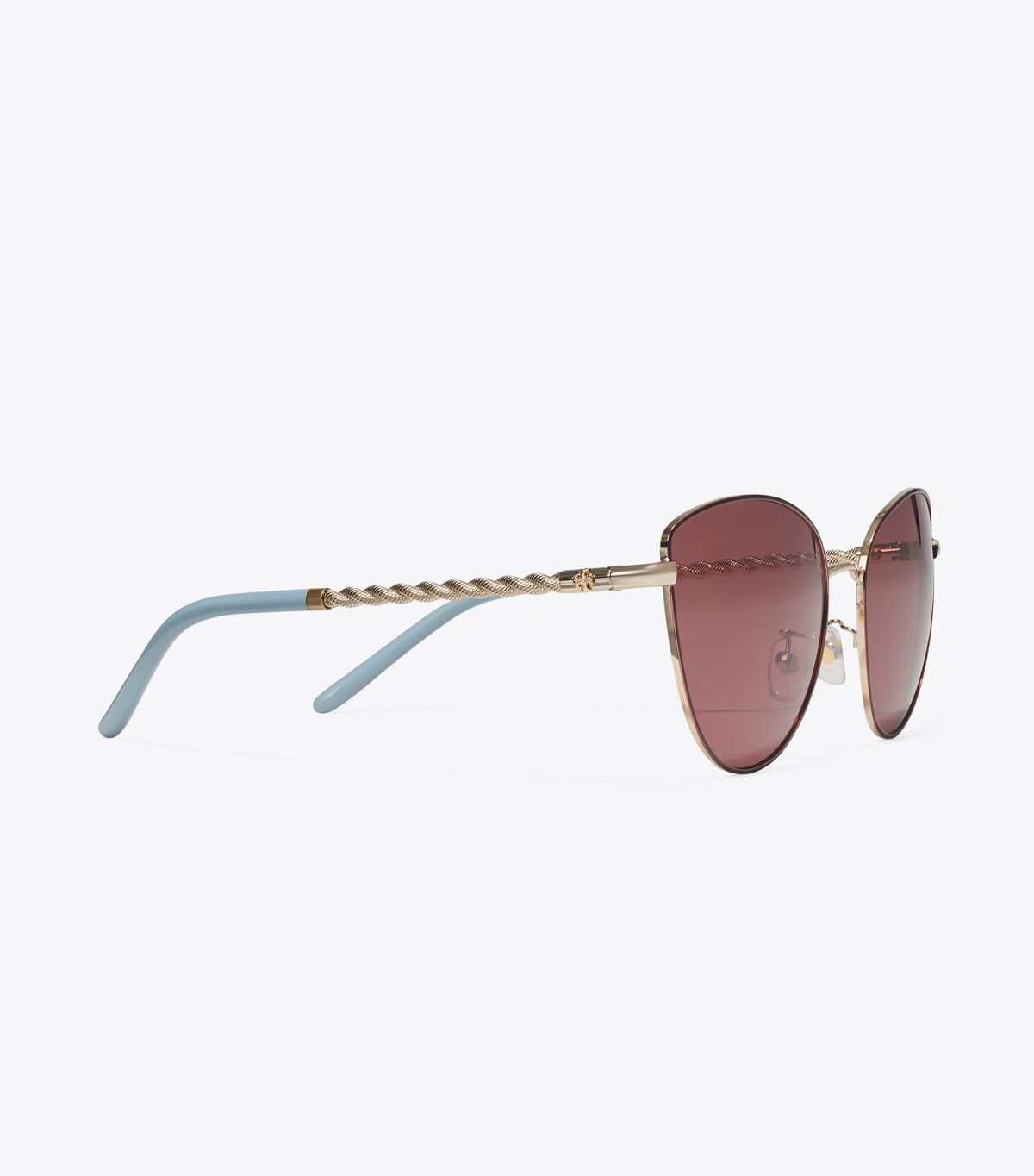 Light Gold / Burgundy Tory Burch Eleanor Chain Cat Eye Women's Sunglasses | OUTLET-23718569