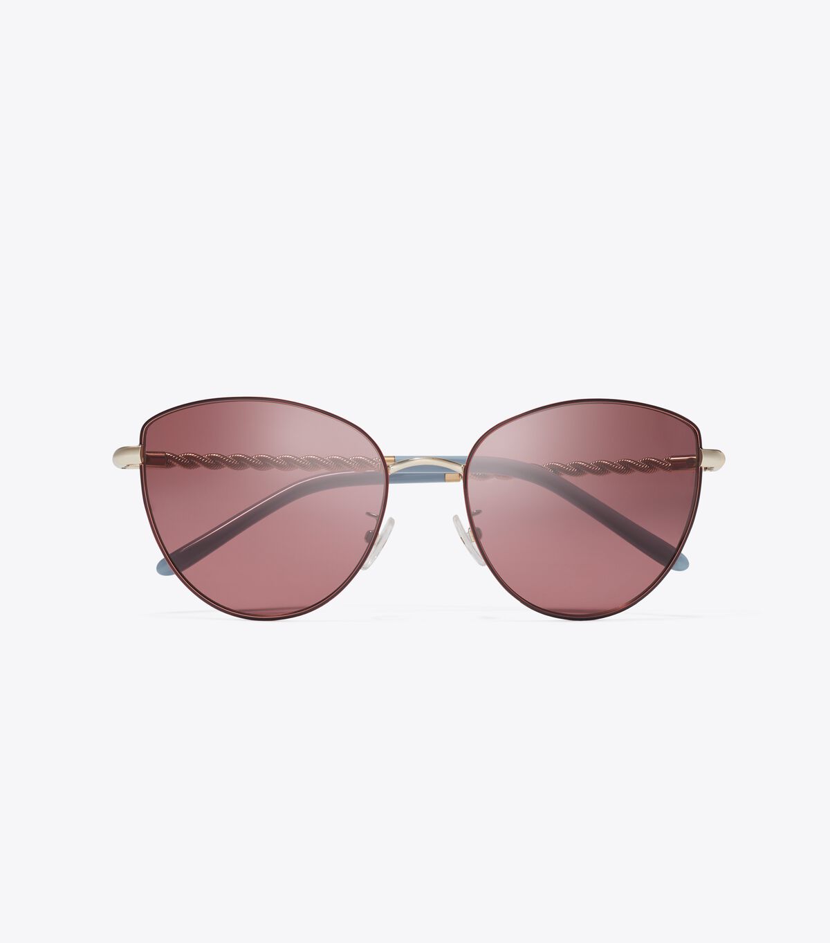 Light Gold / Burgundy Tory Burch Eleanor Chain Cat Eye Women's Sunglasses | OUTLET-23718569