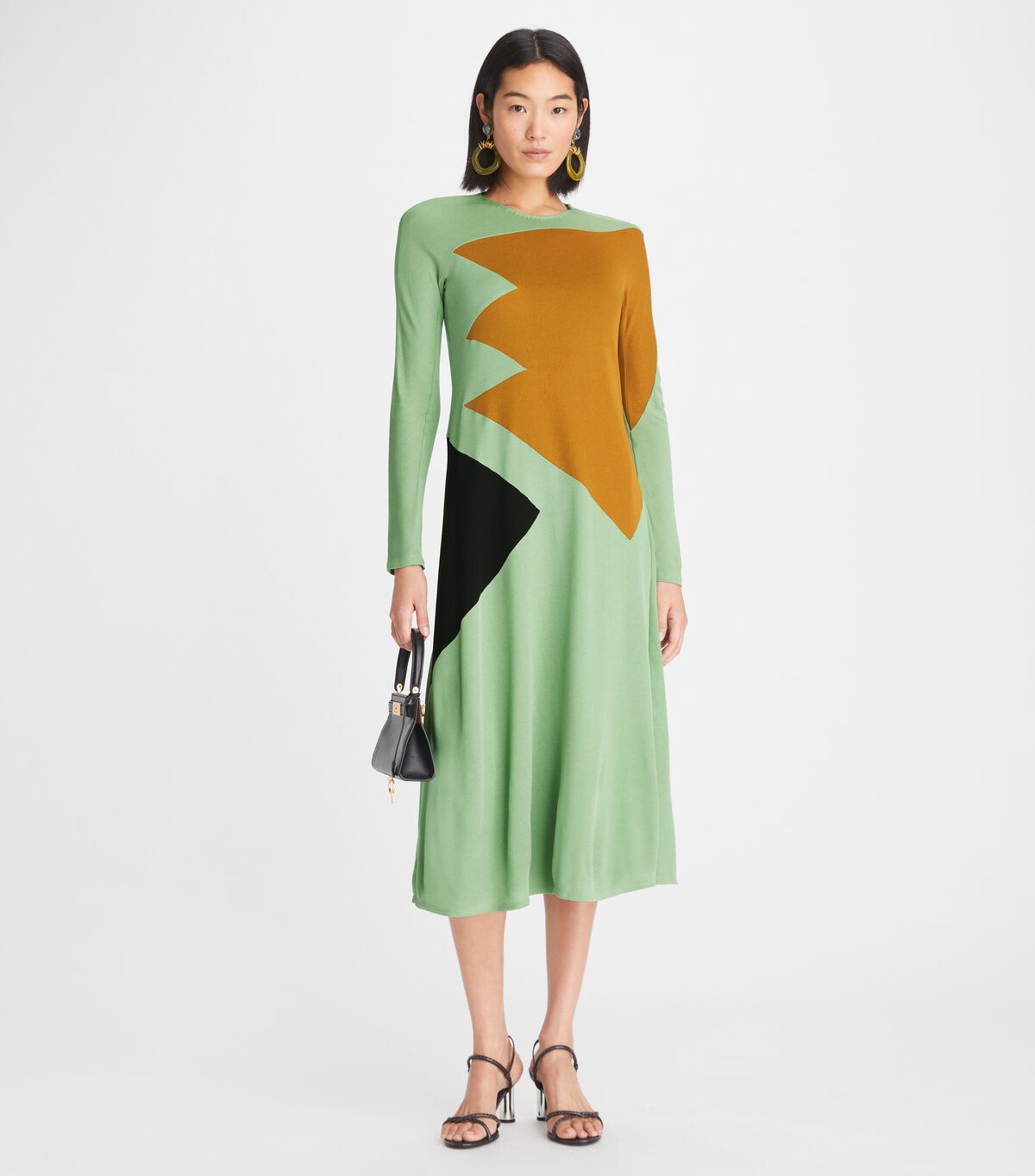 Light Green Tory Burch Colorblock Honeycomb Women's Dress | OUTLET-69210379