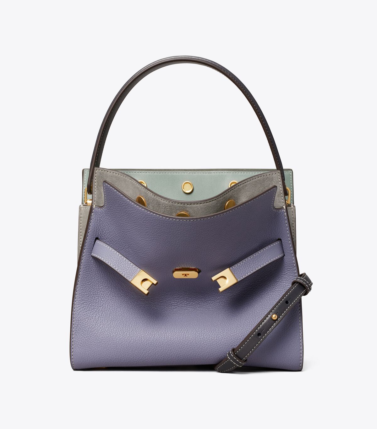 Light Purple Tory Burch Lee Radziwill Pebbled Small Women's Satchel Bags | OUTLET-98026519