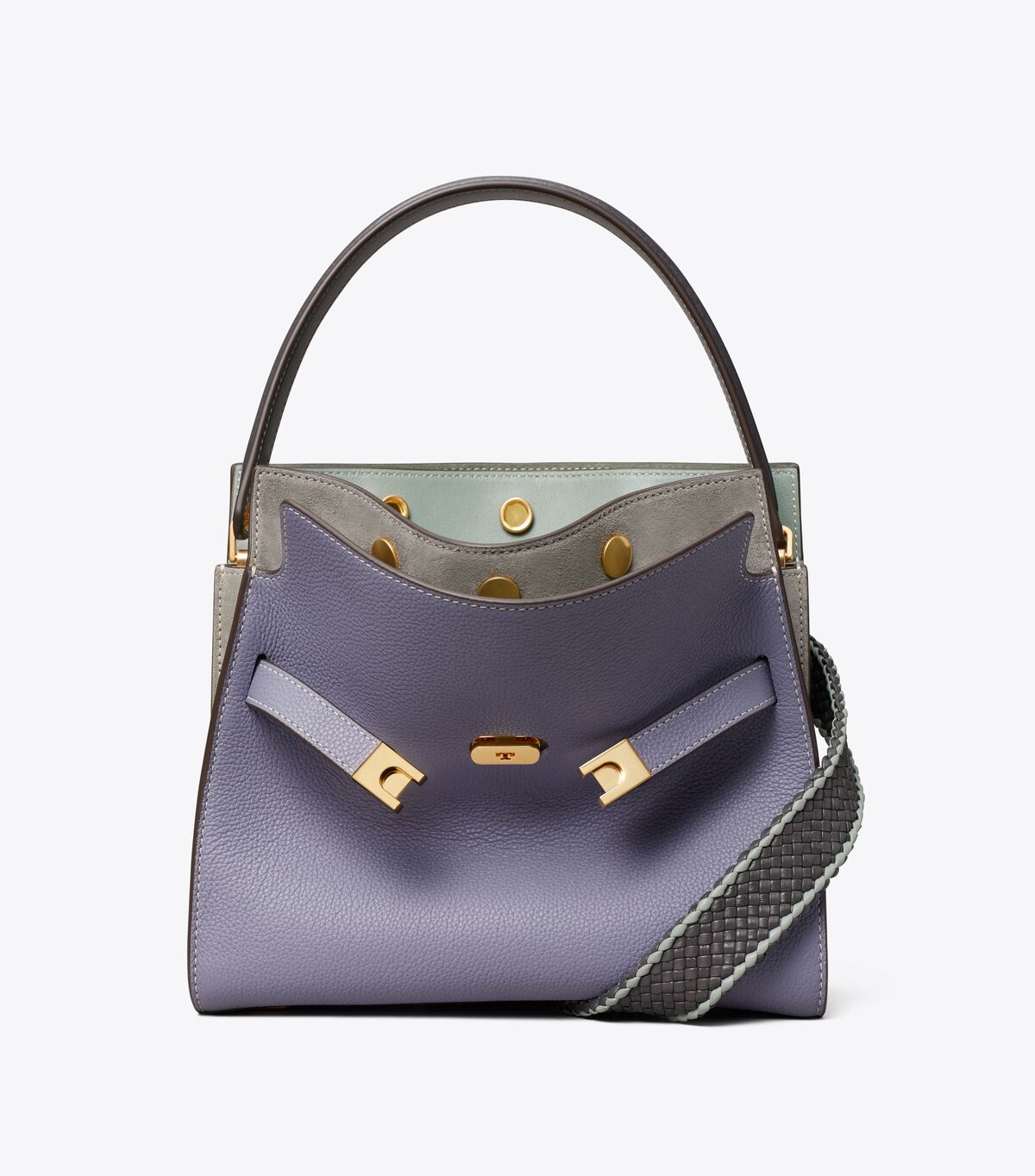 Light Purple Tory Burch Lee Radziwill Pebbled Small Women's Satchel Bags | OUTLET-98026519