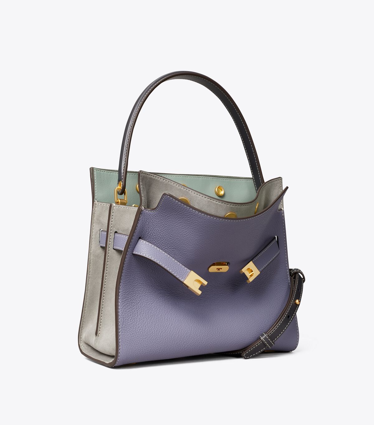 Light Purple Tory Burch Lee Radziwill Pebbled Small Women\'s Satchel Bags | OUTLET-98026519