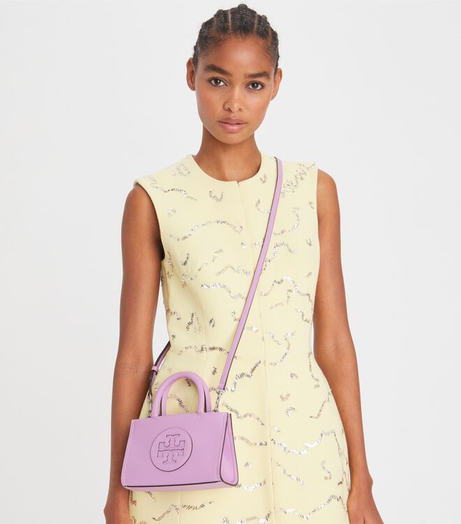 Light Purple Tory Burch Mini Ella Bio Women's Tote Bags | OUTLET-49081539