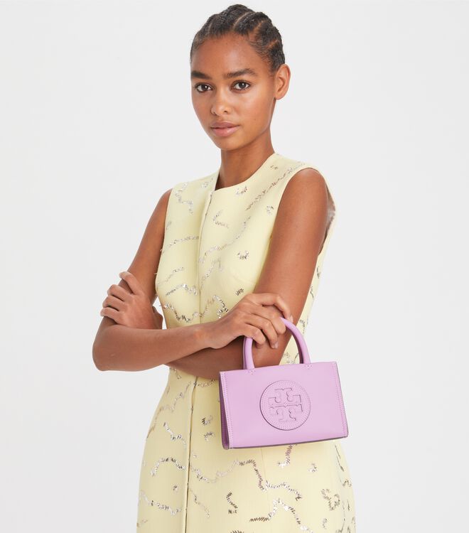 Light Purple Tory Burch Mini Ella Bio Women's Tote Bags | OUTLET-49081539