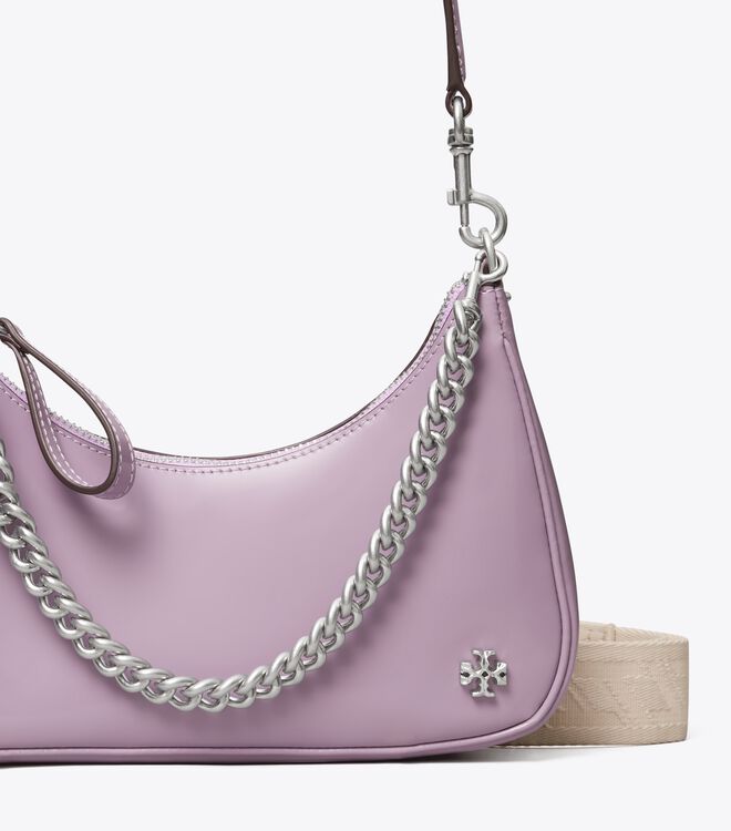 Light Purple Tory Burch Small 151 Mercer Spazzolato Women's Shoulder Bags | OUTLET-19032579