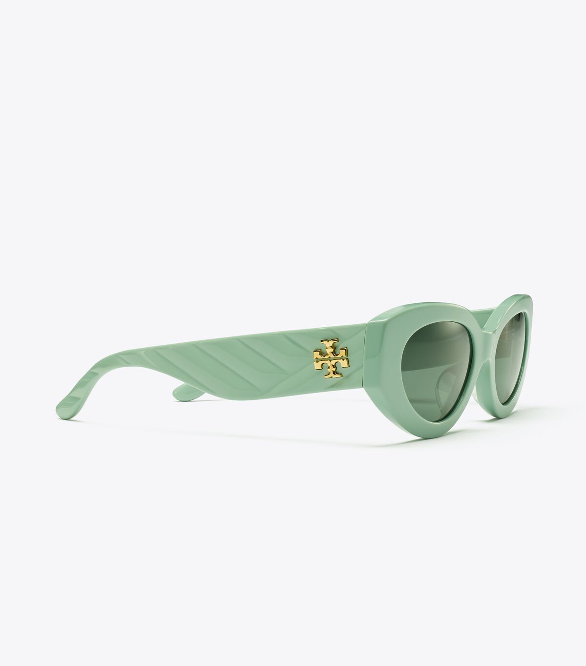 Mint / Grey Tory Burch Kira Chevron Cat-eye Women's Sunglasses | OUTLET-83714659