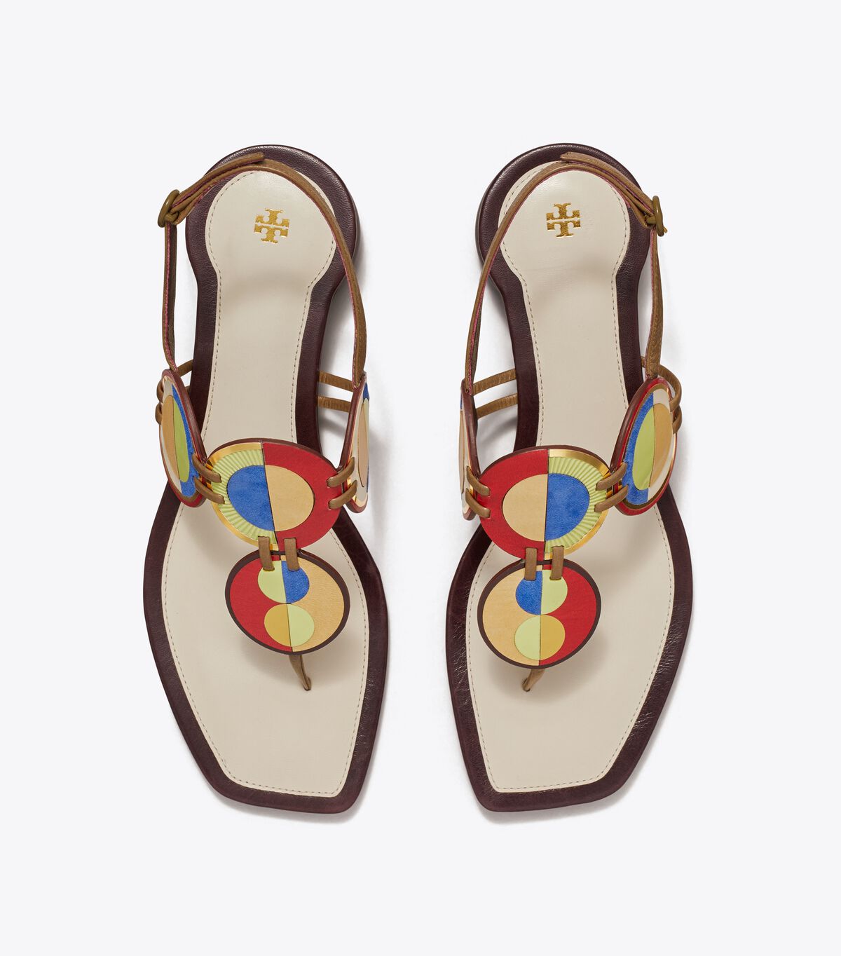 Multicolor Tory Burch Marquetry Disk Women's Sandals | OUTLET-07845169