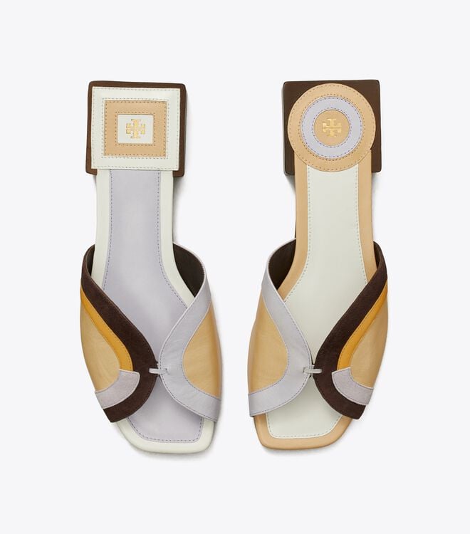 Multicolor Tory Burch Marquetry Women's Sandals | OUTLET-98240359