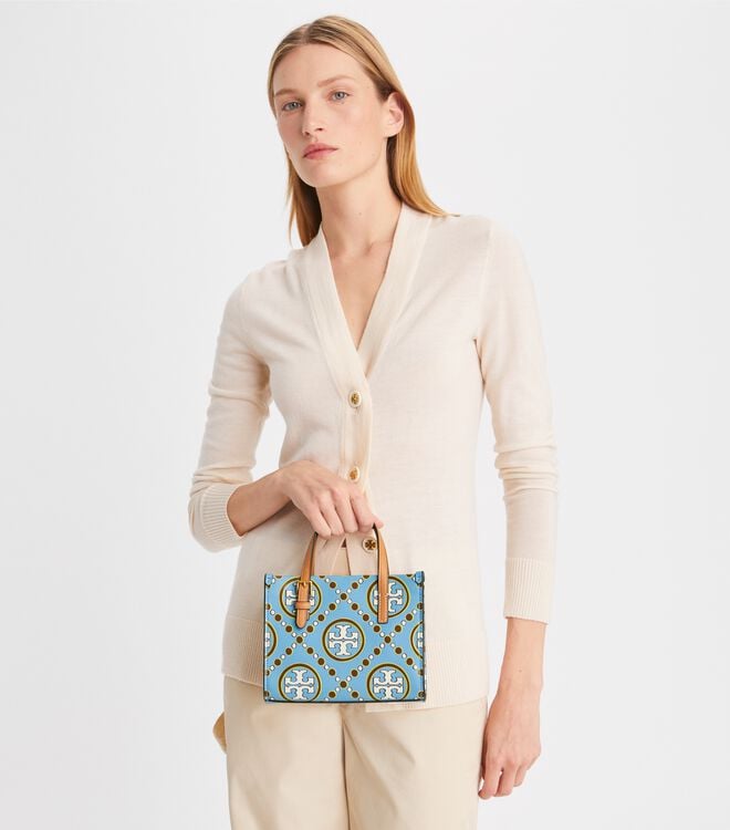 Multicolor Tory Burch Mini T Monogram Women's Tote Bags | OUTLET-57893149