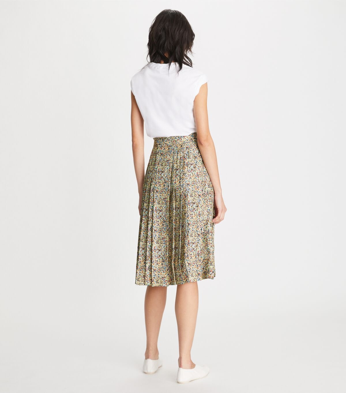 Multicolor Tory Burch Printed Silk Pleated Women's Skirts | OUTLET-42613089