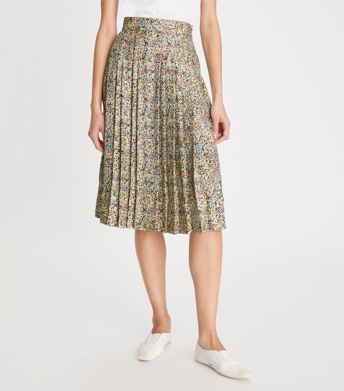 Multicolor Tory Burch Printed Silk Pleated Women's Skirts | OUTLET-42613089