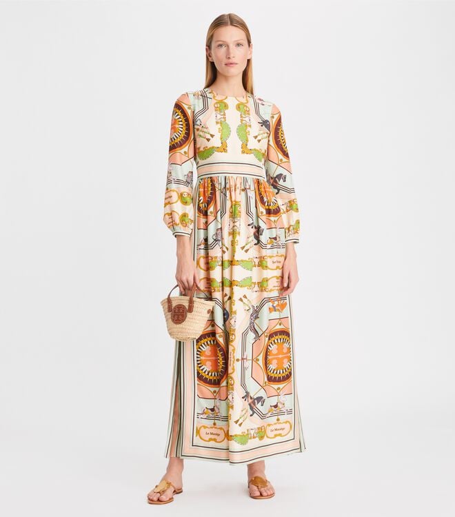 Multicolor Tory Burch Printed Silk Women's Dress | OUTLET-19705849