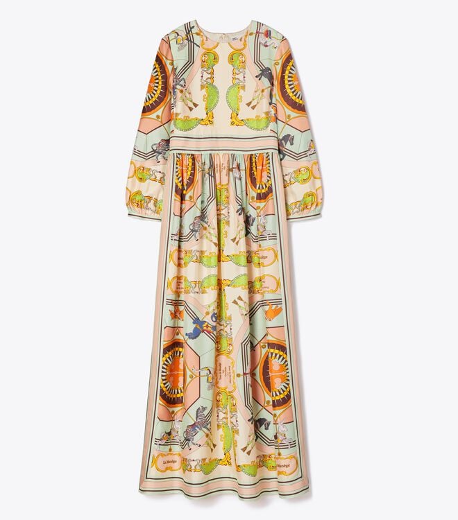 Multicolor Tory Burch Printed Silk Women\'s Dress | OUTLET-19705849