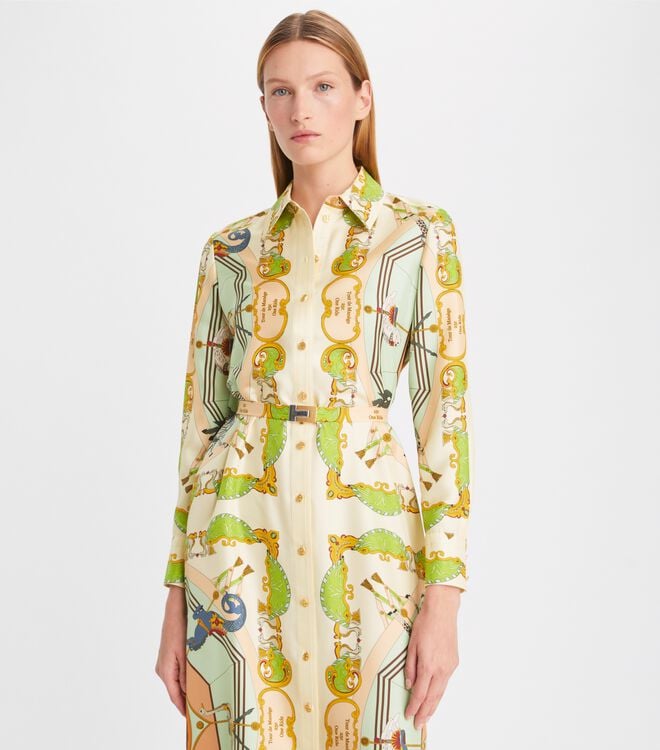 Multicolor Tory Burch Printed Silk Women's Dress | OUTLET-95736419