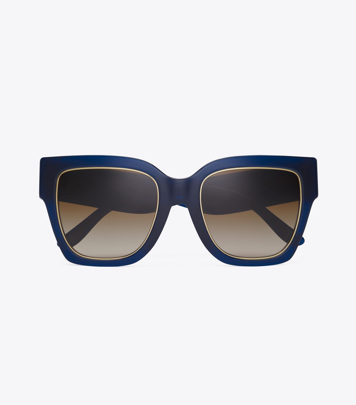 Navy Brown Tory Burch Kira Chevron Square Women's Sunglasses | OUTLET-04693859