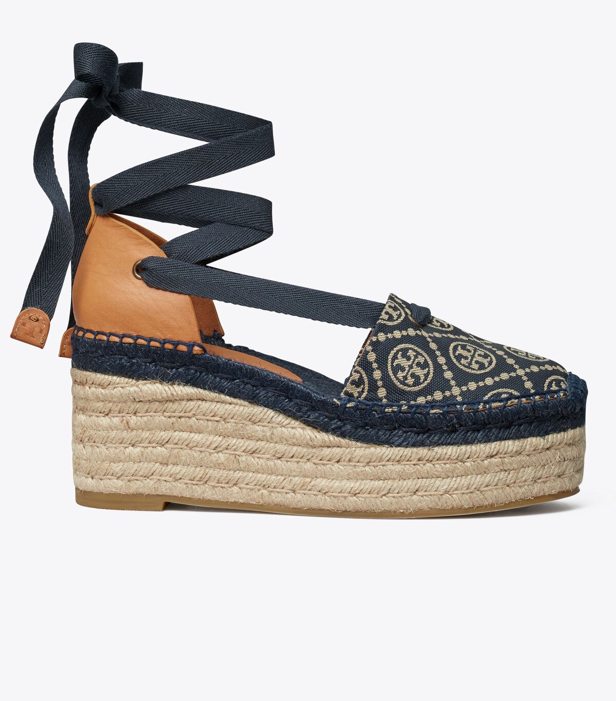 Navy / Brown Tory Burch T Monogram Women's Espadrille | OUTLET-32568749