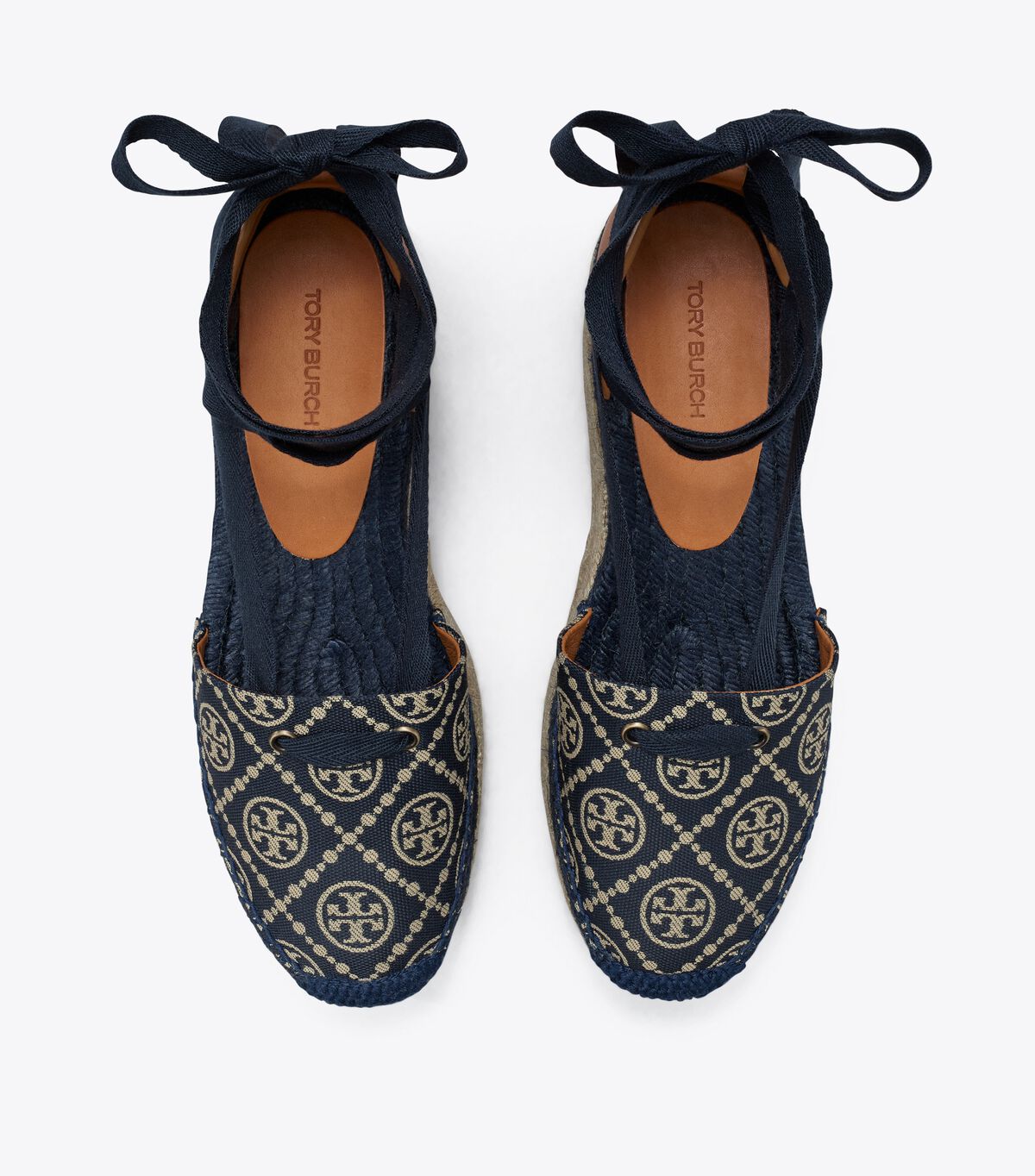 Navy / Brown Tory Burch T Monogram Women's Espadrille | OUTLET-32568749