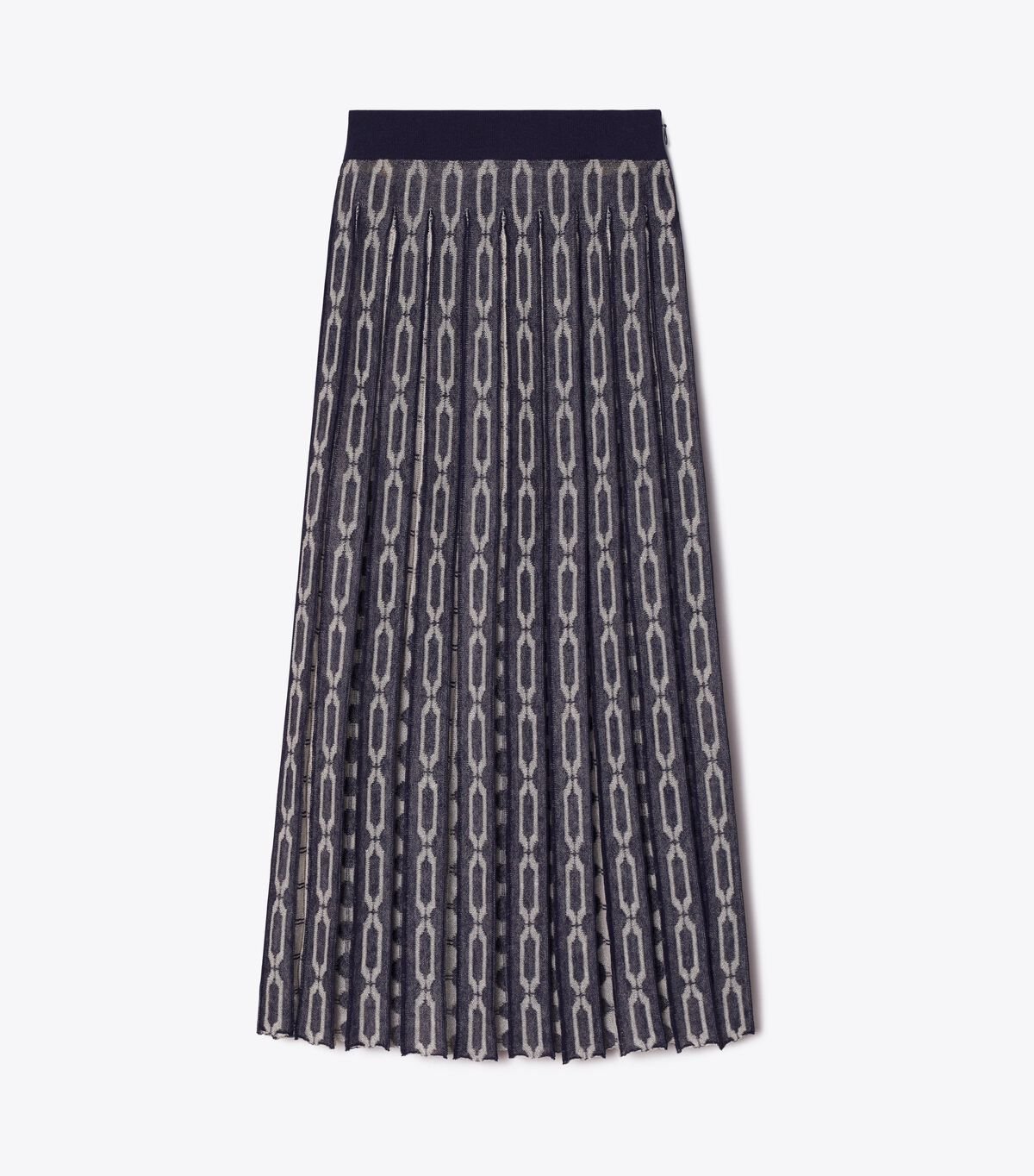 Navy / Cream Tory Burch Knit Jacquard Women\'s Skirts | OUTLET-56832109