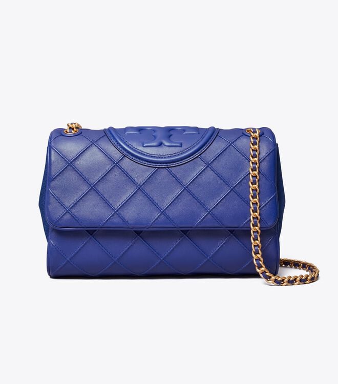 Navy Tory Burch Fleming Soft Convertible Women's Shoulder Bags | OUTLET-75182049