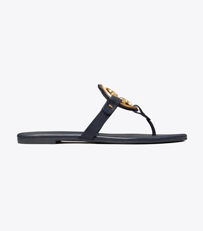 Navy Tory Burch Metal Miller Soft Women's Sandals | OUTLET-03467199