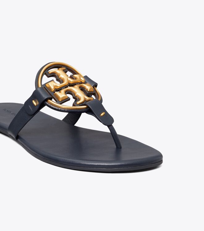 Navy Tory Burch Metal Miller Soft Women's Sandals | OUTLET-03467199