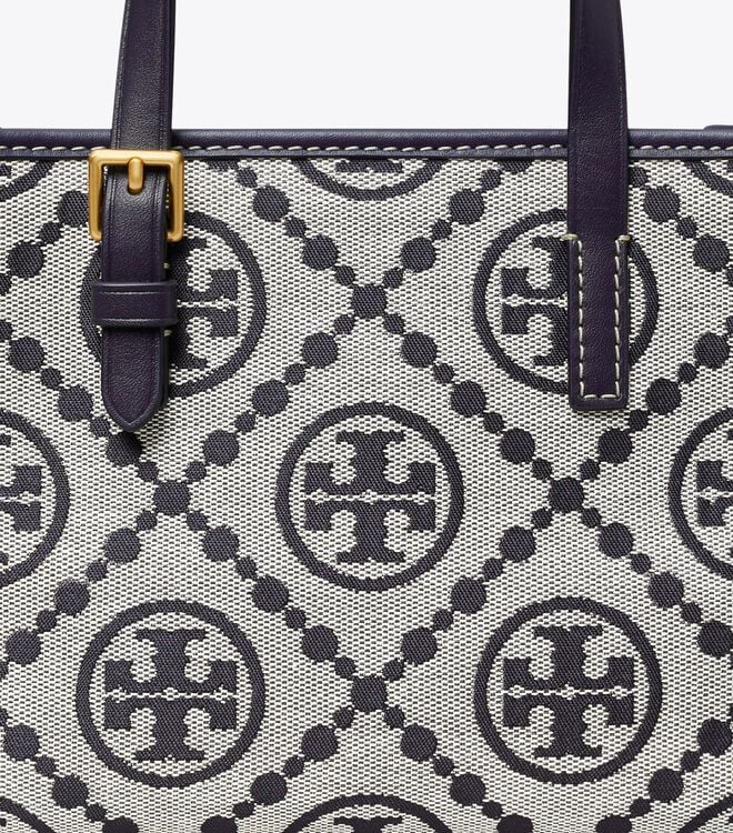 Navy Tory Burch Mini T Monogram Square Women's Tote Bags | OUTLET-35862749