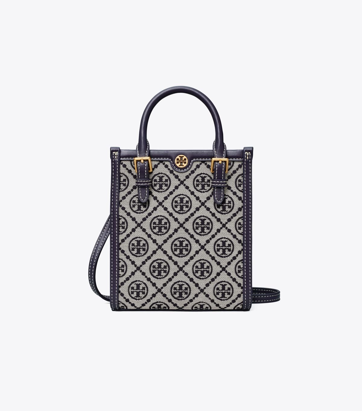 Navy Tory Burch Mini T Monogram Women's Tote Bags | OUTLET-35290749