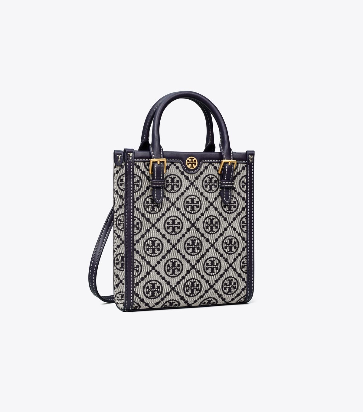 Navy Tory Burch Mini T Monogram Women\'s Tote Bags | OUTLET-35290749