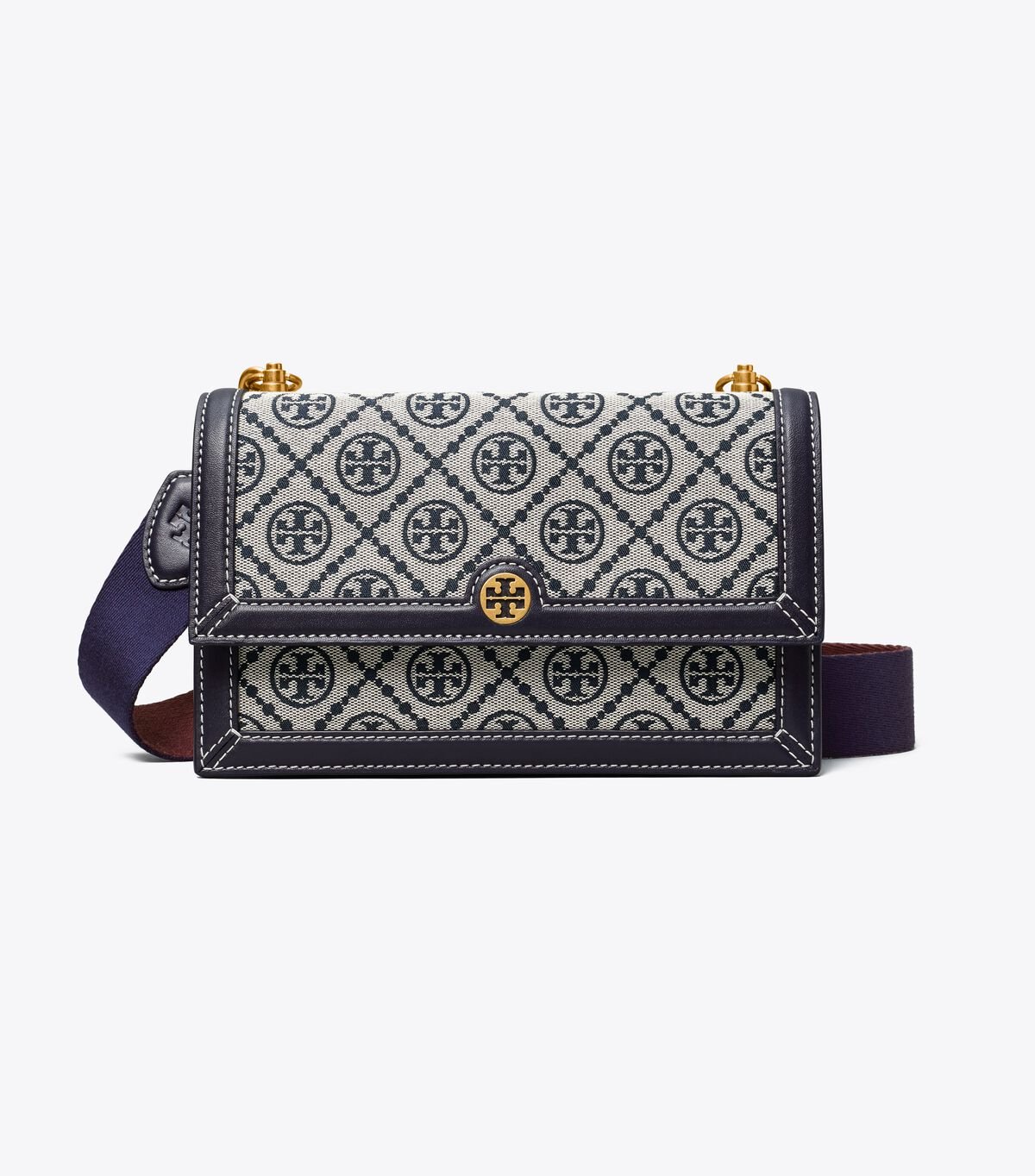 Navy Tory Burch Mini T Monogram Women's Shoulder Bags | OUTLET-86753929