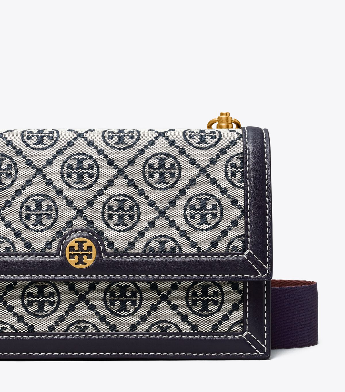 Navy Tory Burch Mini T Monogram Women's Shoulder Bags | OUTLET-86753929