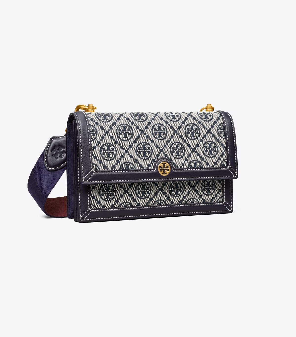 Navy Tory Burch Mini T Monogram Women\'s Shoulder Bags | OUTLET-86753929