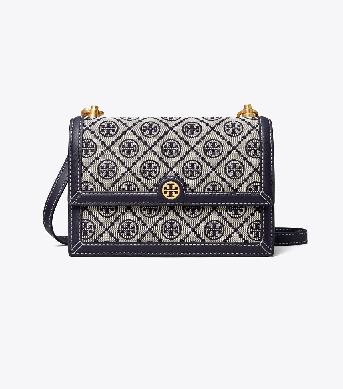 Navy Tory Burch Small T Monogram Women's Shoulder Bags | OUTLET-75281069