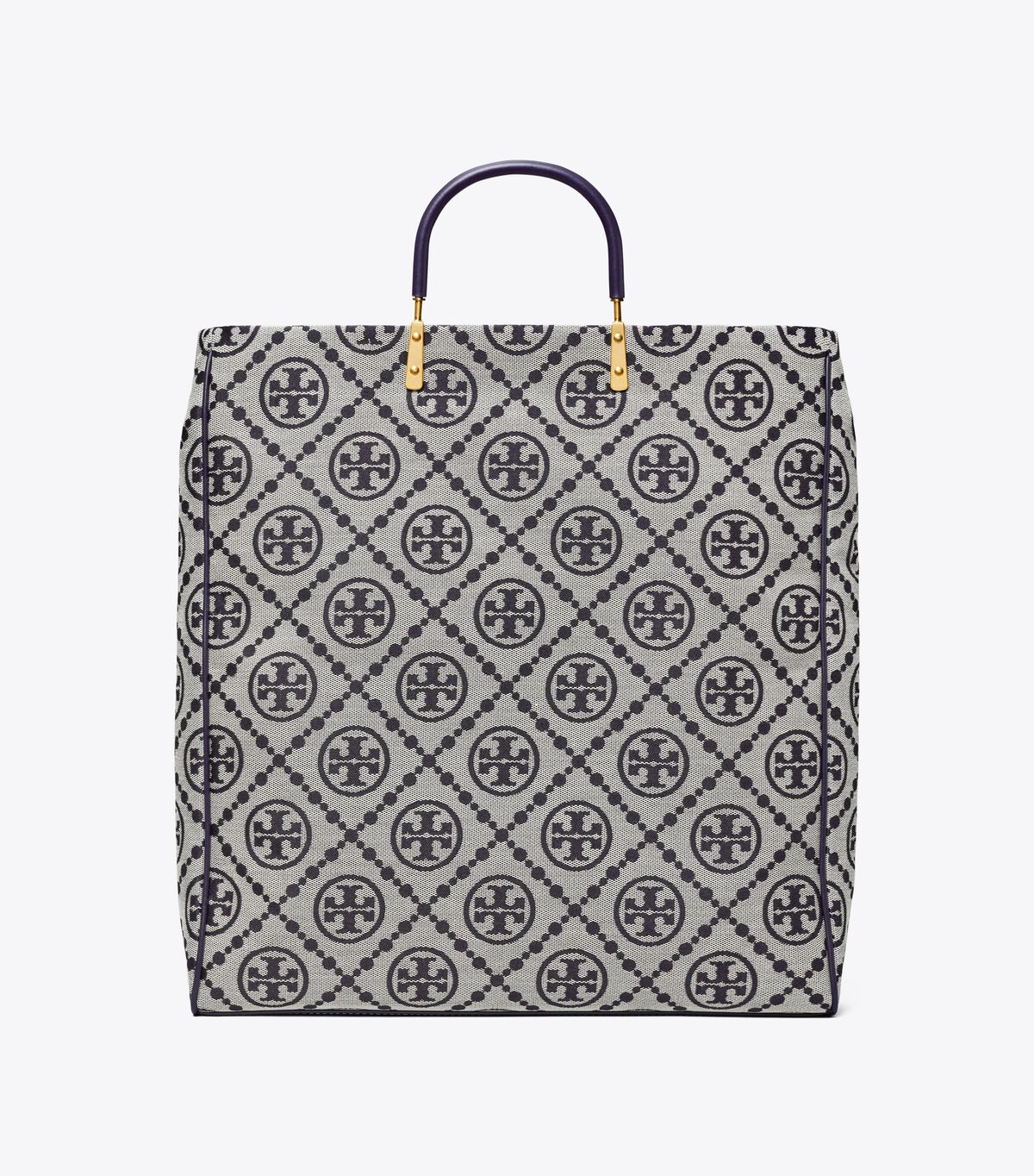 Navy Tory Burch T Monogram Jacquard Foldover Women's Tote Bags | OUTLET-65381279