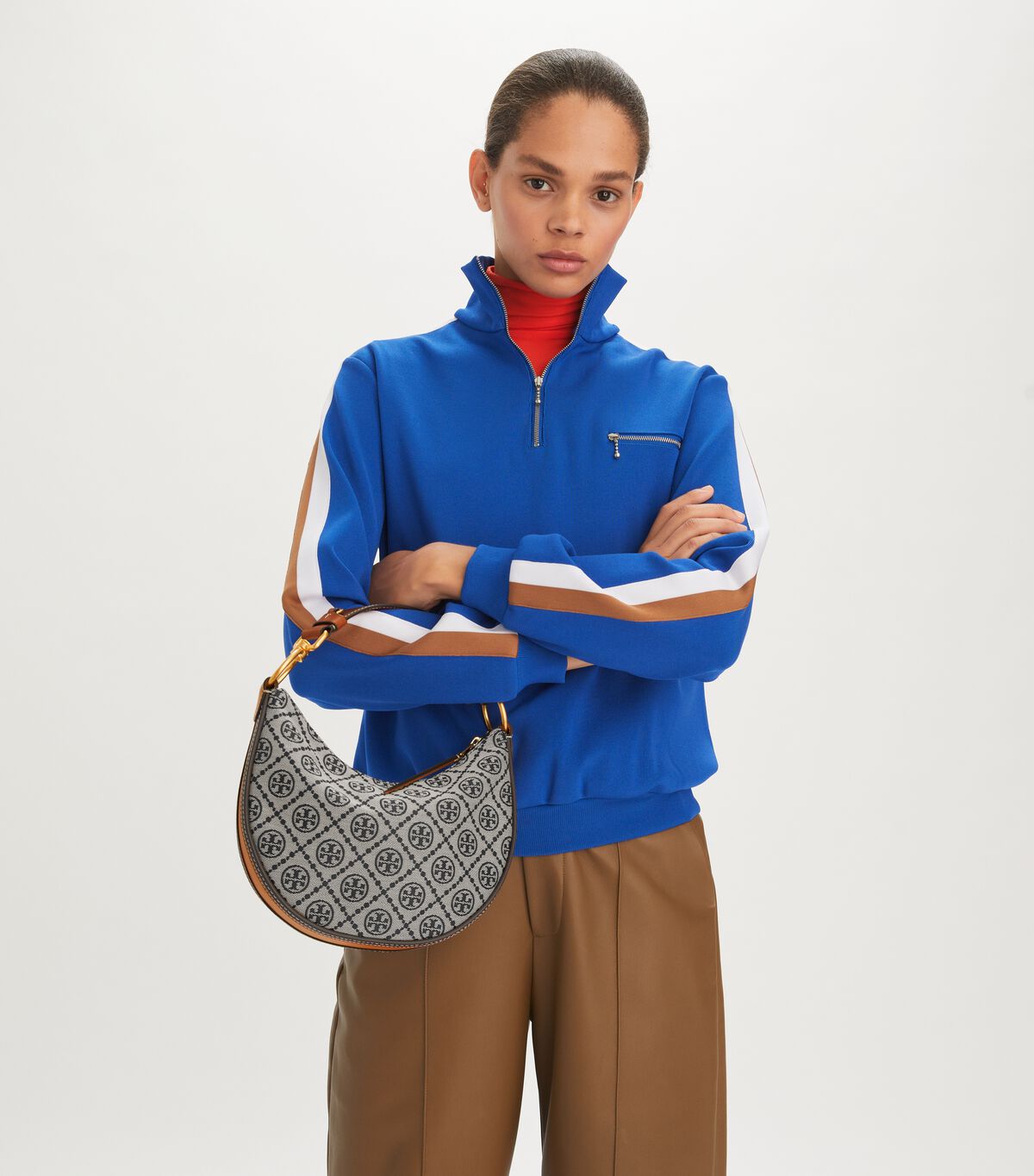 Navy Tory Burch T Monogram Jacquard Mini Women's Shoulder Bags | OUTLET-58016939