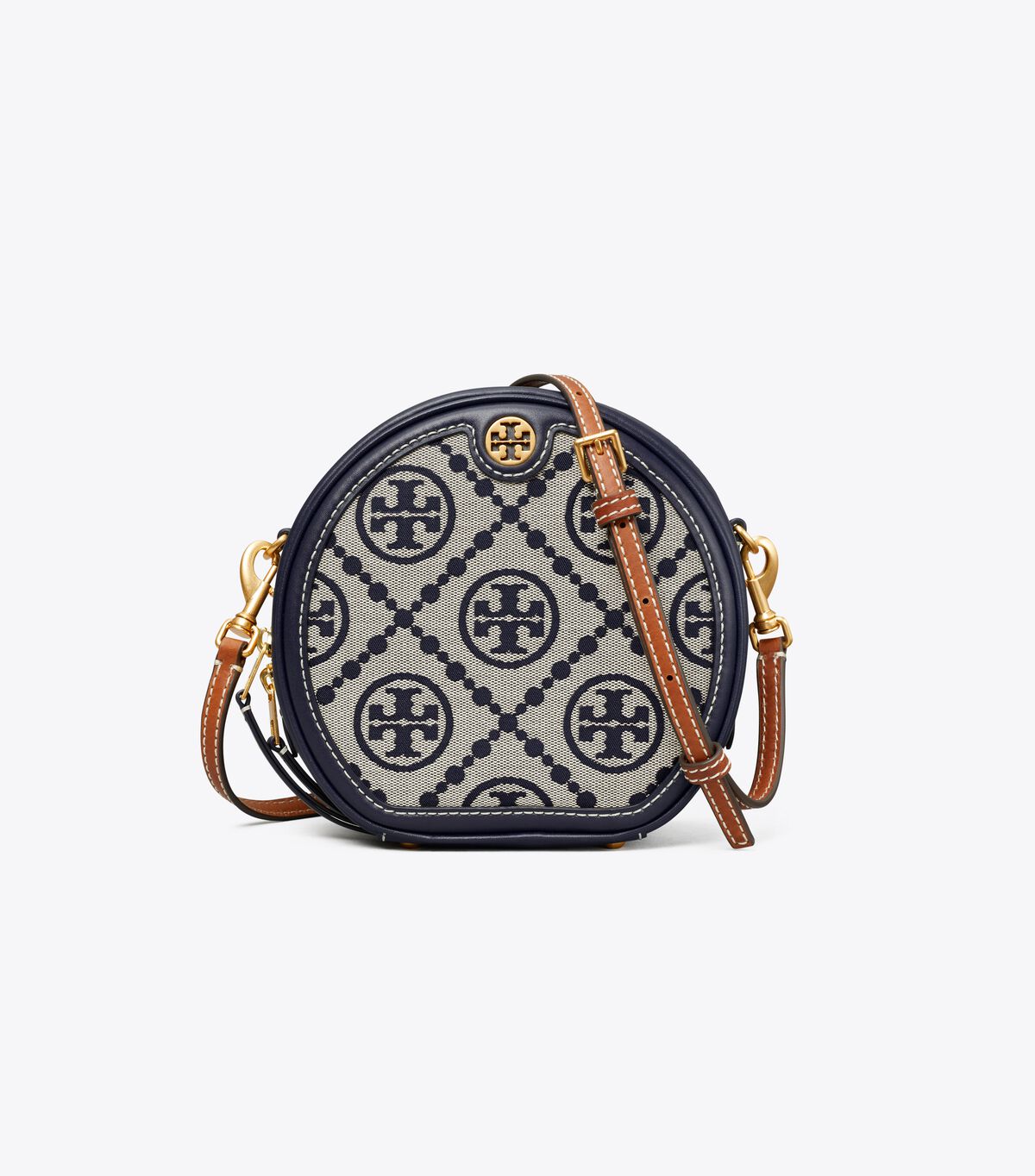 Navy Tory Burch T Monogram Jacquard Moon Women's Crossbody Bags | OUTLET-63217949